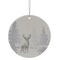 Northlight Woodland Reindeer Porcelain Disc Christmas Ornament - 4" - Silver